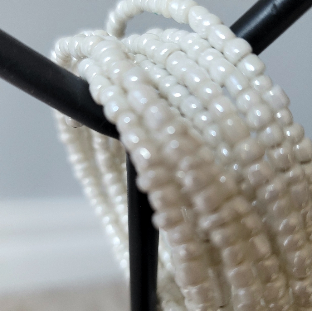 Fashion White Glass Bead Layered Bracelet